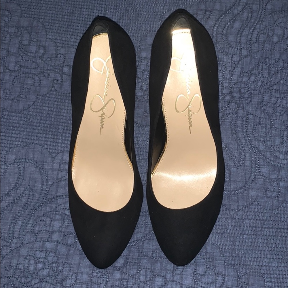 Jessica Simpson Black Suede Heels 5 inch